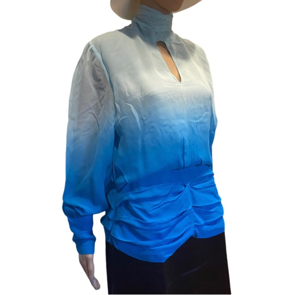 YFB YOUNG FABULOUS AND BROKE Blue Ombré Chiffon Blouse Size S